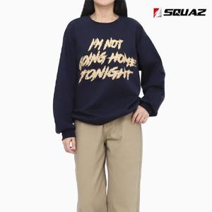 [스콰즈]스콰즈 여성 레터링 맨투맨 데일리 기모 긴팔티 SCR162