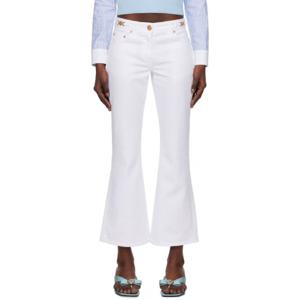 26 SS 베르사체 여성 화이트 플레어 핏 데님 진 241404F069000