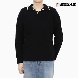 [스콰즈]스콰즈 남성 니트 오픈 카라 벌집 긴팔 니트티 STS046