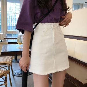여성 데일리 하이웨스트 A라인 데님 스커트 치마