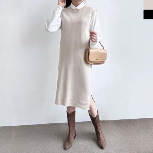 미운 군살 가려주는 롱니트 원피스 30대데일리룩