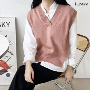 엘케이트 여성 니트조끼 LDZ933 브이넥 옆트임 베스트