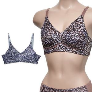 호피 인견 노몰드 중년 노와이어 B컵브라