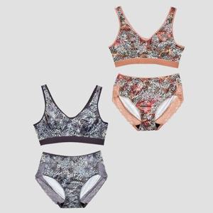 레오파드 여성 런닝형 브라 팬티0043pa