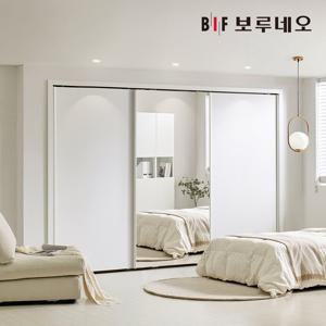 보루네오 E0 거울 슬라이딩 붙박이장 300cm 10자 안방 은경도어