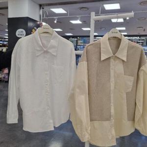 라티움(Destijl) HC34 봄,가을 언발란스루즈핏배색니트셔츠 D2513Bl19