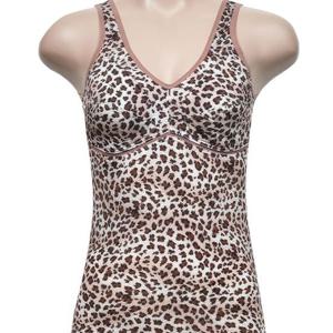 보엠 인견 노몰드 여성 브라런닝 호피무늬 레이어드