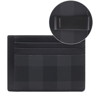 [버버리] 24FW 남성 체크 클립 카드지갑 (8070202 CHARCOAL 24F)