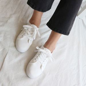 여성 슬립 스니커즈 단화 캔버스 운동화 나들이 슈즈