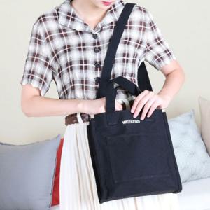 아담 사이즈 전측면 포켓 데일리 캔버스 에코크로스백