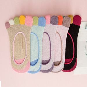 여성 비비드포인트 발가락 덧신/페이크삭스 5켤레