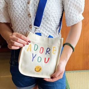 캐쥬얼 레터링 스마일 포인트 배색 크로스백 미니백