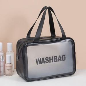 여행용워시백 PVC불투명여행세면파우치 (블랙 대)