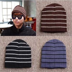 겨울 방한 패션 스트라이프 비니 모자 남성용 선물