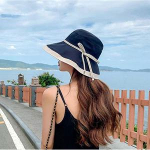 여성여름모자 여자 배색리본끈페도라 3컬러 페도라