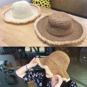 노와이어 물결 밀짚모자 파나마햇 여행모자 파나마