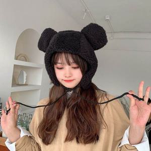 곰돌이 양털 뽀글이 털 모자 여성 귀여운 예쁜 방한모
