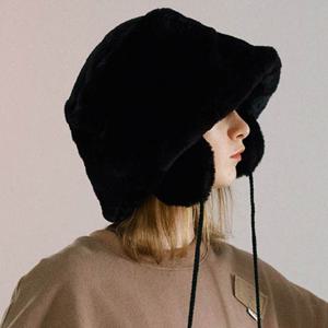 귀도리 벙거지 모자 남여공용 탈부착 퍼 커플 버킷햇