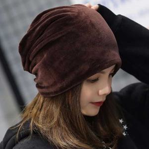 겨울 모자 나들이 여행 벨벳 비니 외출 무지 스타일