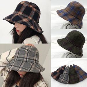 체크웜버킷햇 와이어벙거지S1119클래식체크