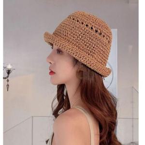 여성용 여름 벙거지 밀짚모자 가볍고 베이직한 버킷햇