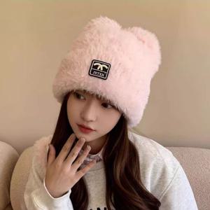 여성 러블리 베어 털모자 털 비니