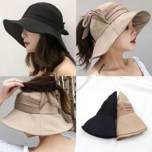 와이어 썬캡 벙거지(S1259-주름리본)