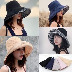 오버핏코튼 양면벙거지(S1216-니뽄체크)