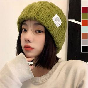 남여공용 골지 니트 트렌드 비니 1P 데일리 라벨 겨울