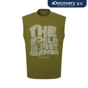 [디스커버리] 핫썸머 남성 그래픽 슬리브리스 워터티셔츠 (D/OLIVE) DMSW77053-OLD