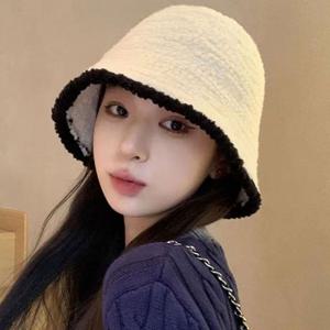 캐주얼 겨울 후리스 느낌의 여자 데일리 버킷햇 모자
