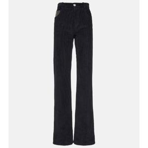 Bottega Veneta 하이라이즈 코튼 코듀로이 스트레이트 팬츠 P00933729