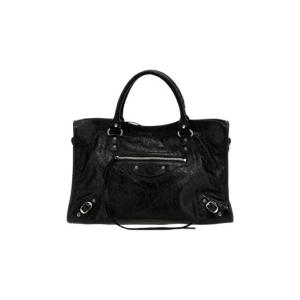 발렌시아가 르 시티 미디움 백 블랙 실버 8230582AA9S1000