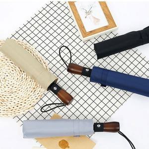 원목 핸들 3단 접이식 자동우산/원터치 고급 튼튼한