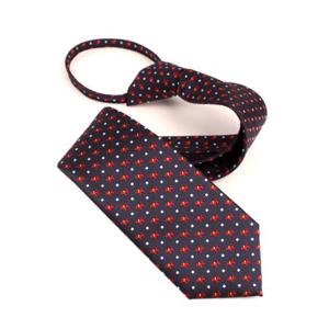 고양이 자수 자동 지퍼 넥타이_네이비 Navy