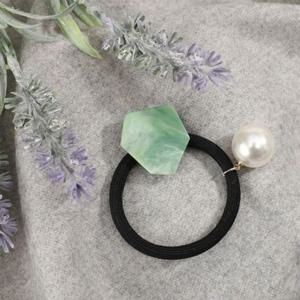 진주 머리끈 그린 엔젤슈슈 방울 진주알헤어끈 자개