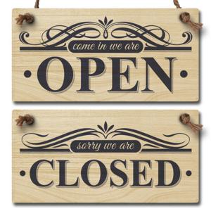 아트박스/뭉키데코 나무 오픈클로즈 양면 우드 팻말 안내판 표지