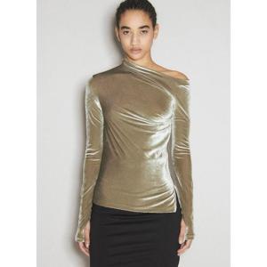 26 SS 헬무트랭 여성 벨벳 비대칭 탑 hlm0254006grn