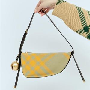 26 SS 버버리 Mini Shield 미니 쉴드 체크 숄더백 그린옐로우 8079160 B7363