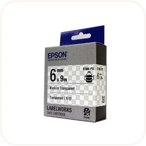 라벨테이프 엡손 ST-6K-PX / 6mmX9m 투명바탕 검정글
