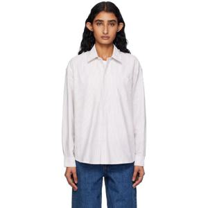 26 SS 아페쎄 여성 화이트   베이지 로고 보이프렌드 셔츠 252252F109005