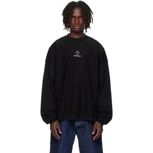 26 SS 베트멍 남성 블랙 셧 다운 자수 스웨트셔츠 252669M213046