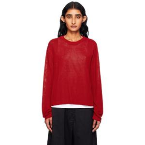 26 SS 까레라 여성 레드 비스코스 티셔츠 252909F110001