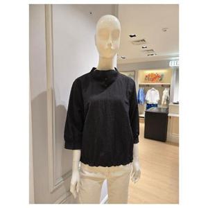 [베스띠벨리]BJBAH2404_배색 하이넥 밴딩 블라우스