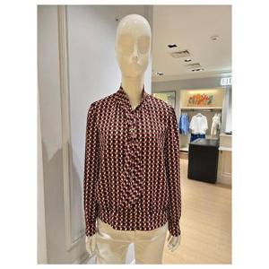 [베스띠벨리]BJBAI2415_리본 타이 체인패턴 블라우스