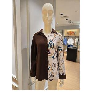 [베스띠벨리]BJBAI2420_하프 언발 프린팅 블라우스