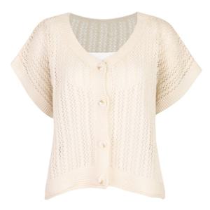 [샵앤]국산 여성 루즈핏 시스루 Y단추 니트 조끼 MLS-WVS-0880-