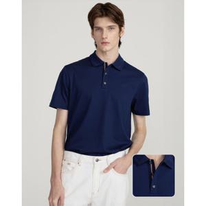 닥스 남성 25SS 워셔블SORONA 다크블루 삼색 TAPE 포인트 반팔 카라티 DMTS5B301B3