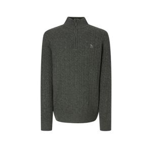 헤지스  25FW  남성 울 케이블 하프 집업 니트 HZSW5D326K2