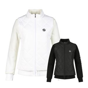 여성 누빔 매치 집업 블루종 점퍼